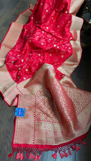Soft Silk Banarasi - Red Resham Woven