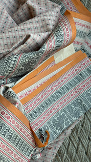 Kanchi Cotton Handloom - Marble Peach