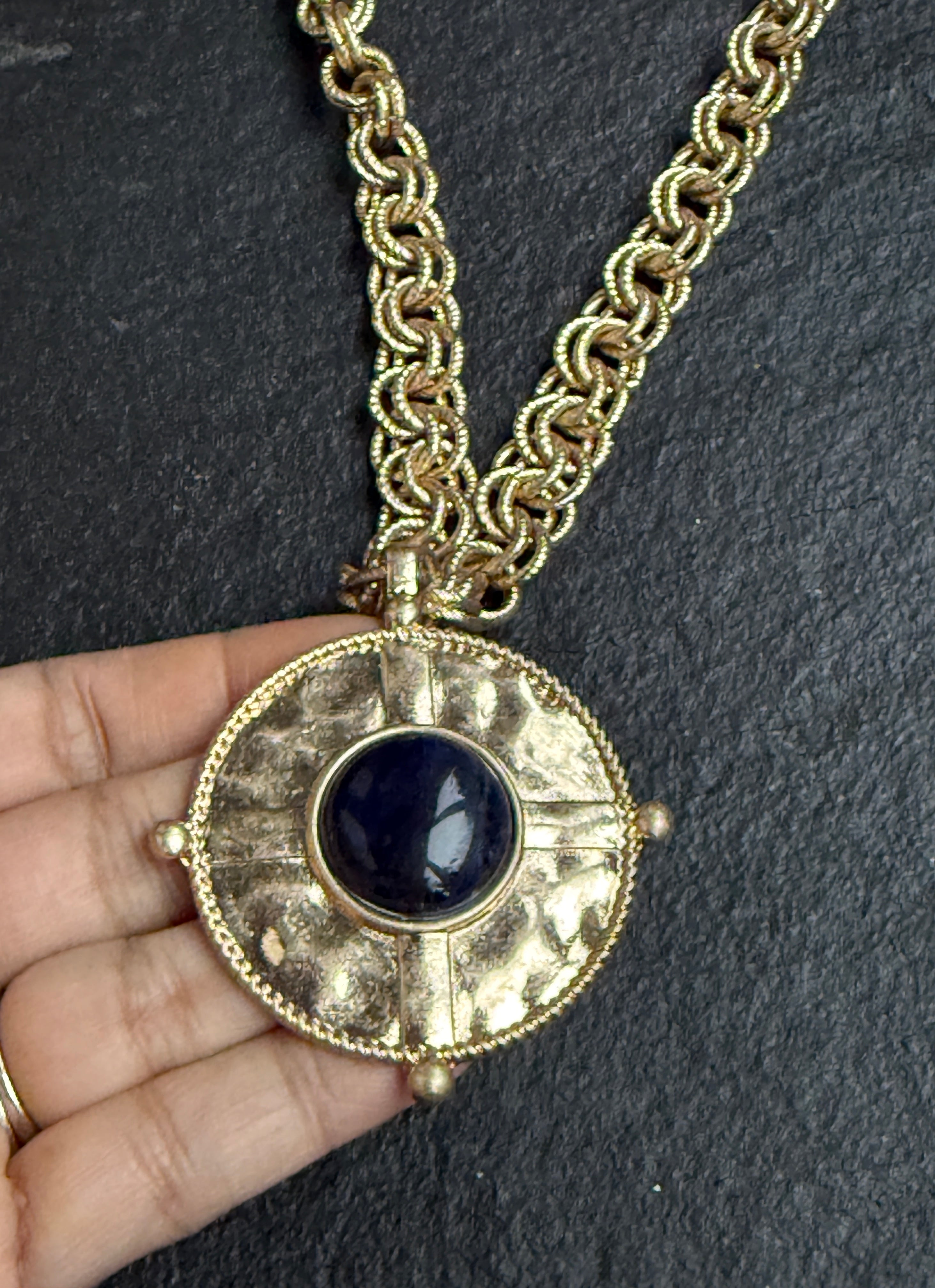 Jewelry Necklace - German Silver Gold Vintage