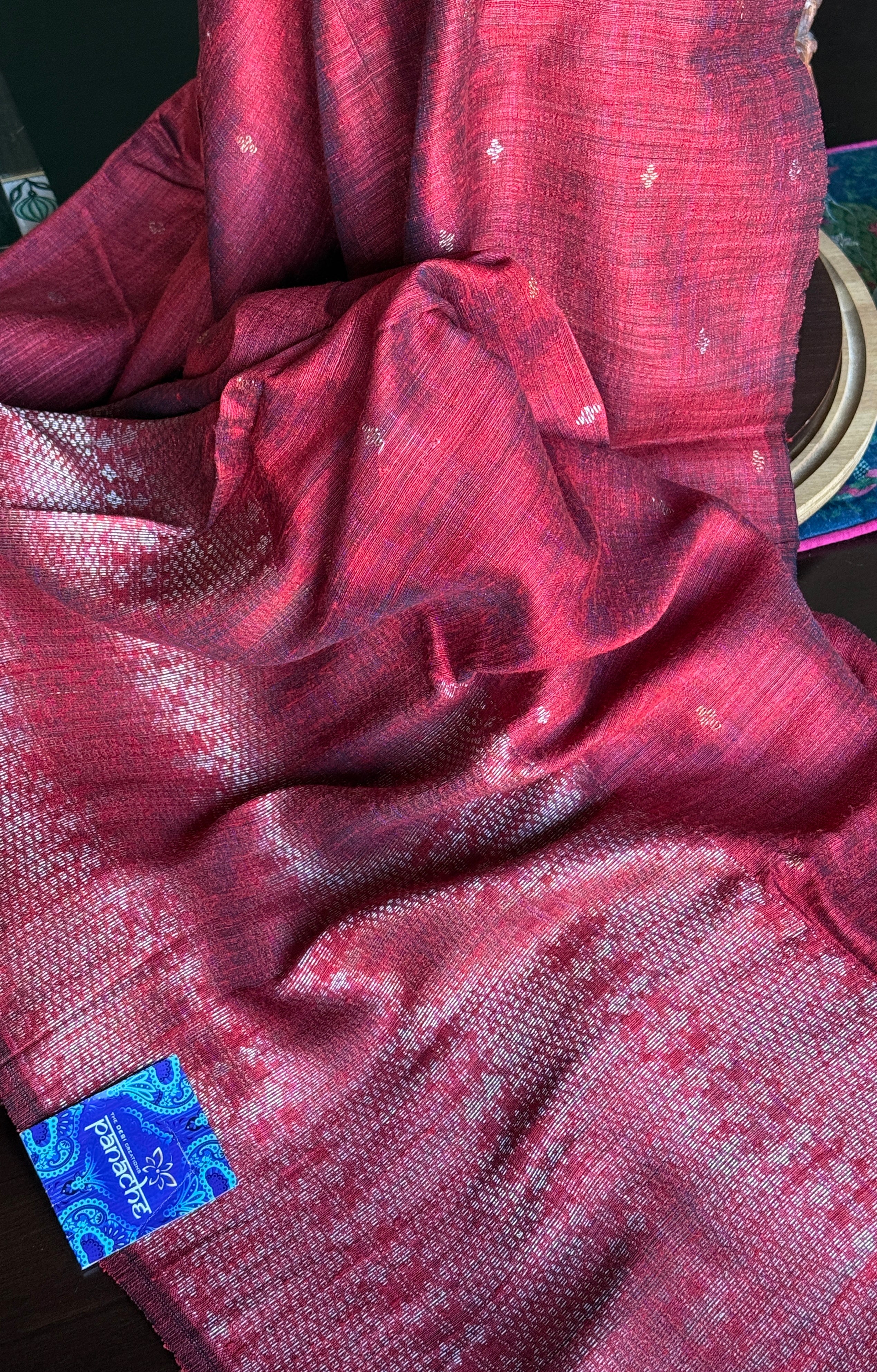 Pure Matka Silk - Maroon Zari Woven