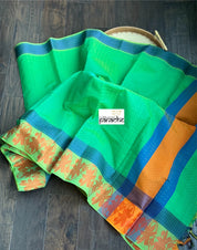 Cotton Silk Kanjivaram - Green Blue