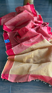 Chanderi Silk Cotton Tissue - Red Woven