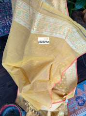 Kora Cotton Banarasi - Light Ochre Yellow