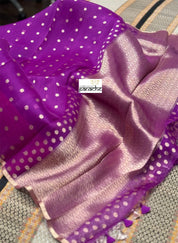 Pure Organza Silk Banarasi - Purple