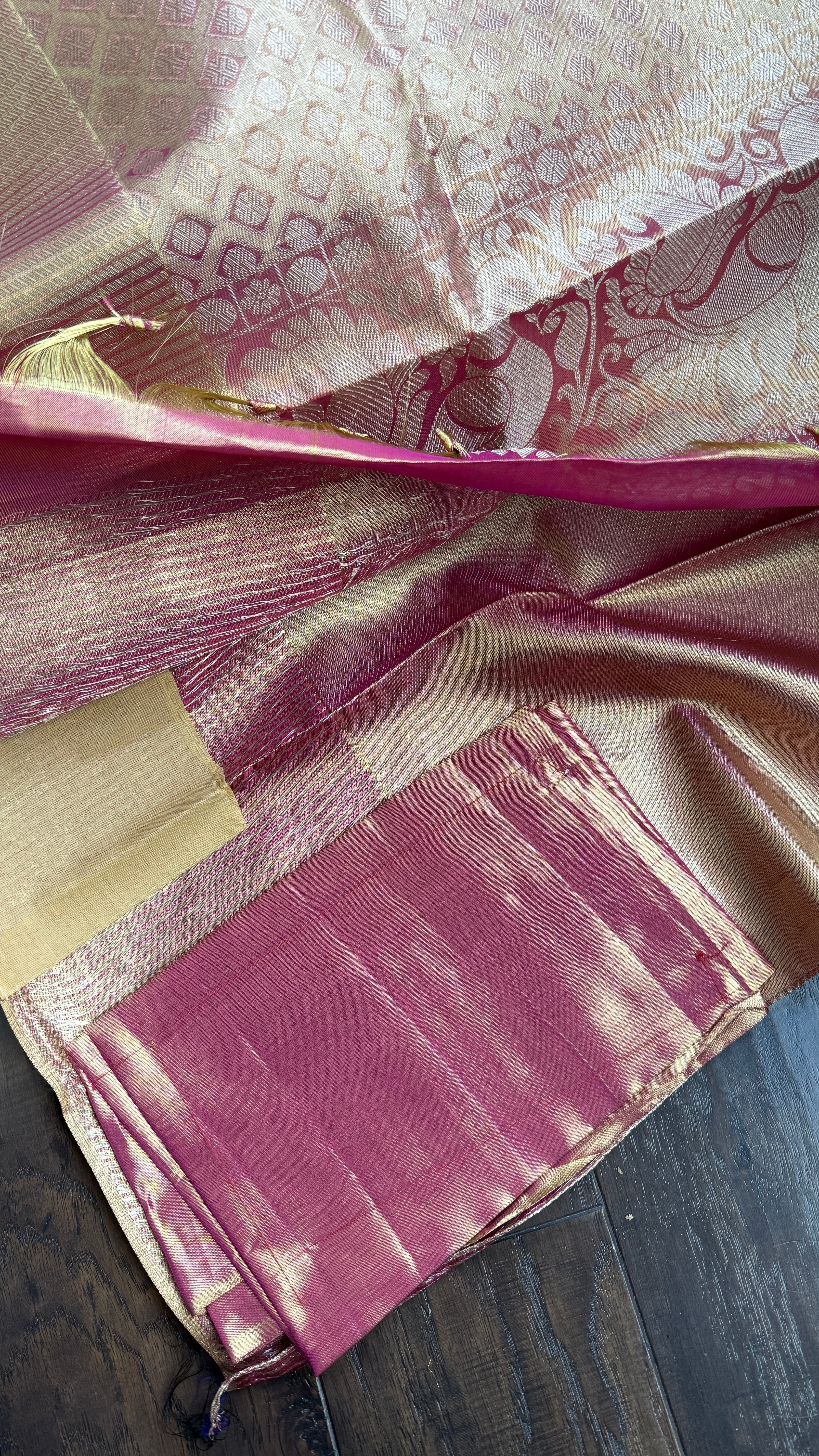 Pure Tissue Silk Kanjivaram - Golden Purple