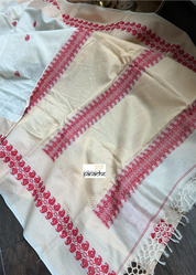 Soft Cotton Handloom - Off-White Red