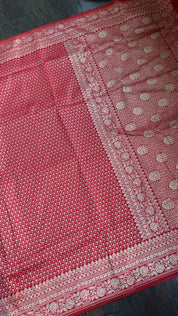 Soft Silk Banaras Saree - Red Zari Woven