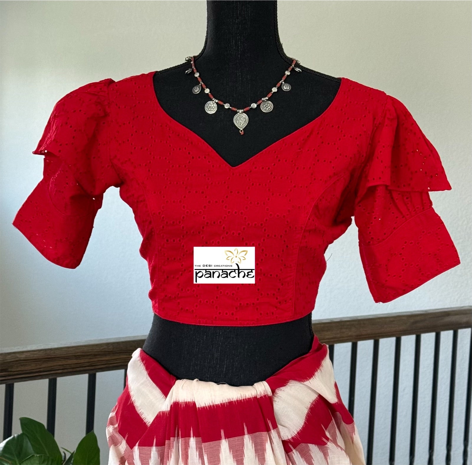 Designer Blouse - Red Hakoba