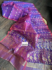 Muslin Jamdaani - Purple Red