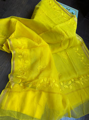 Embroidered Kota Silk - Yellow