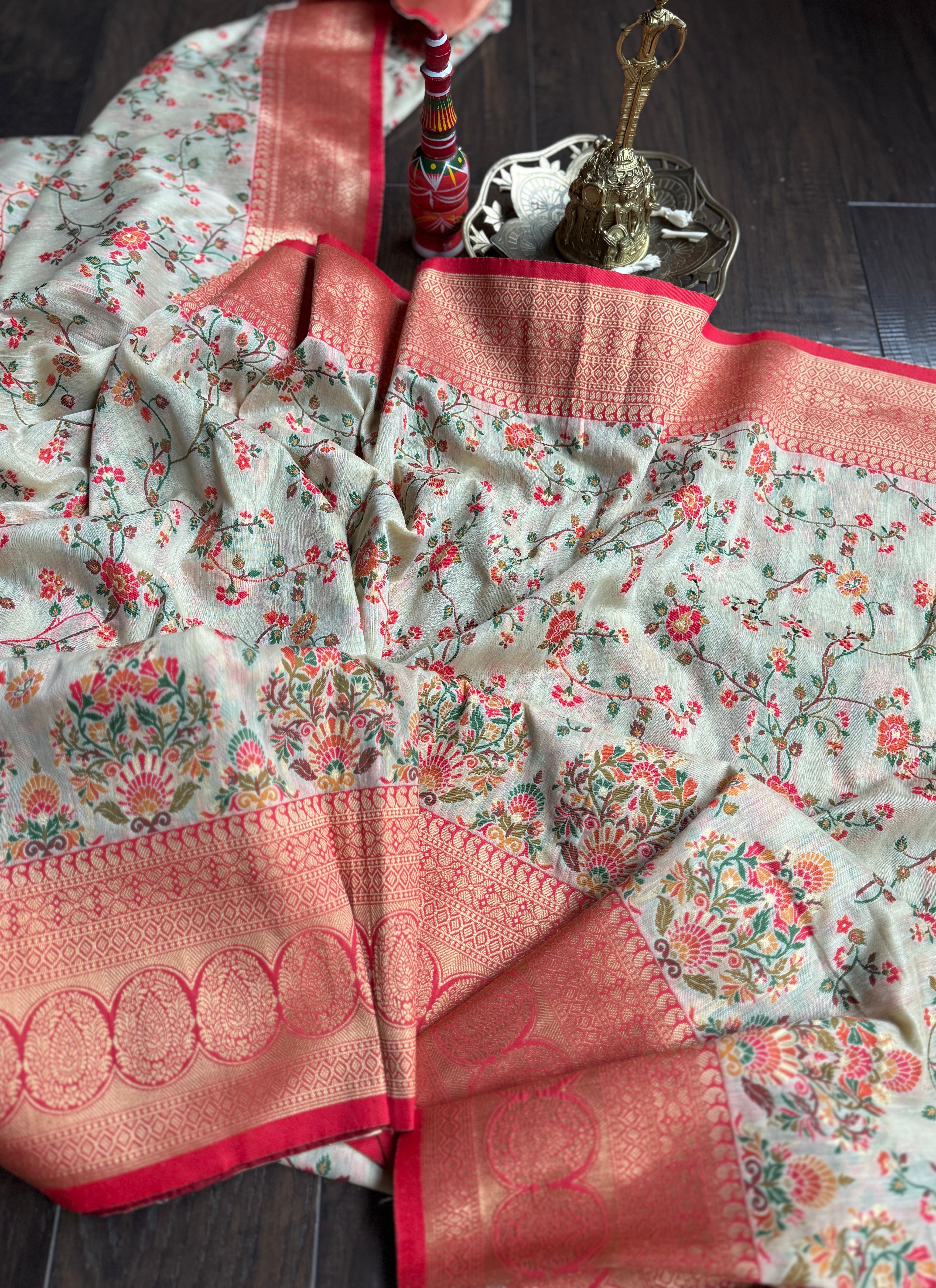 Pashmina Muga Banarasi - Beige
