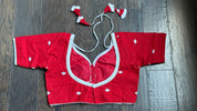 Designer Blouse - Red Jamdaani Lace Woven