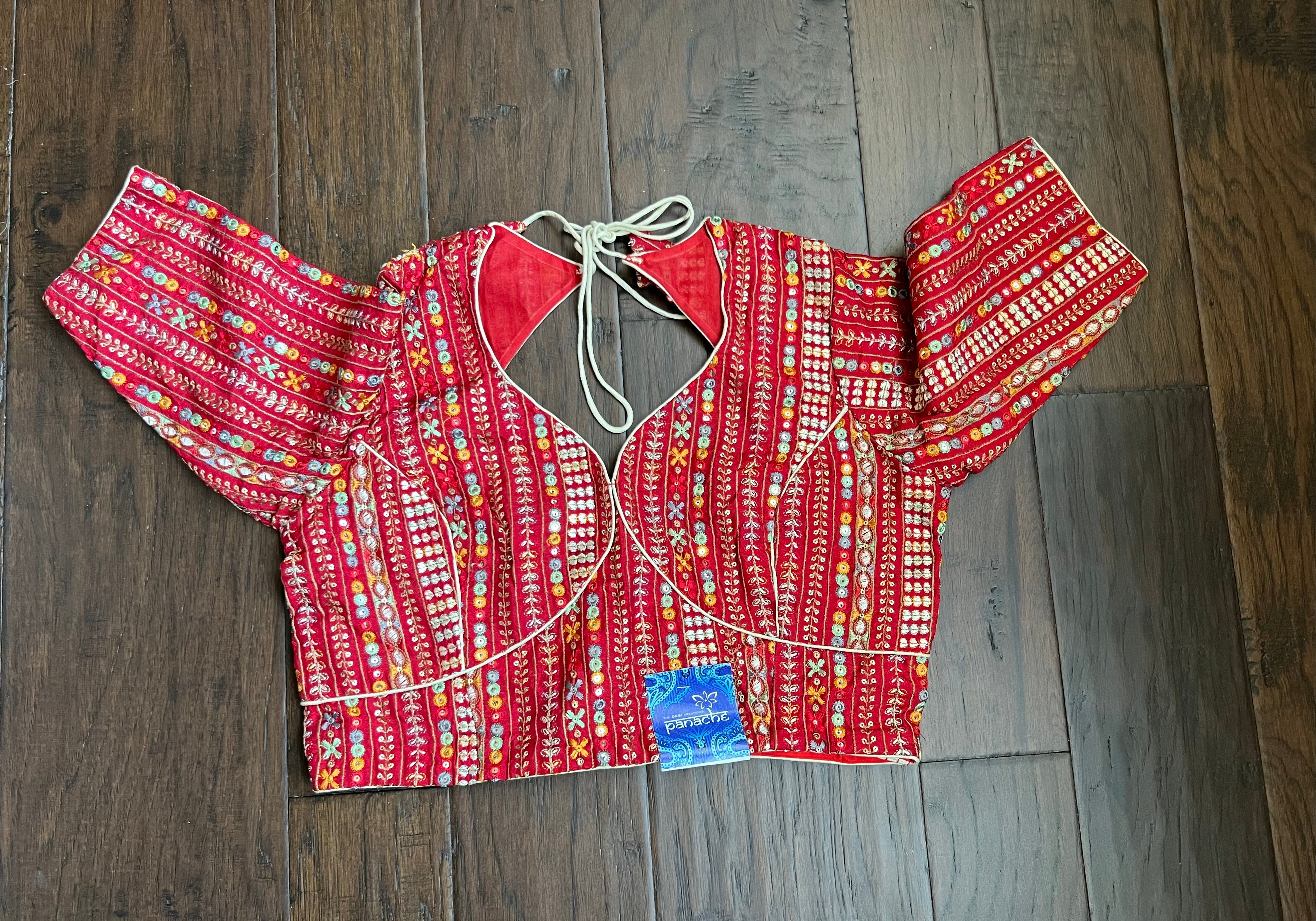 Designer Blouse - Red Embroidered