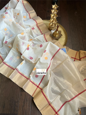 Pure Chanderi Silk Cotton - Off White Eknaliya Woven