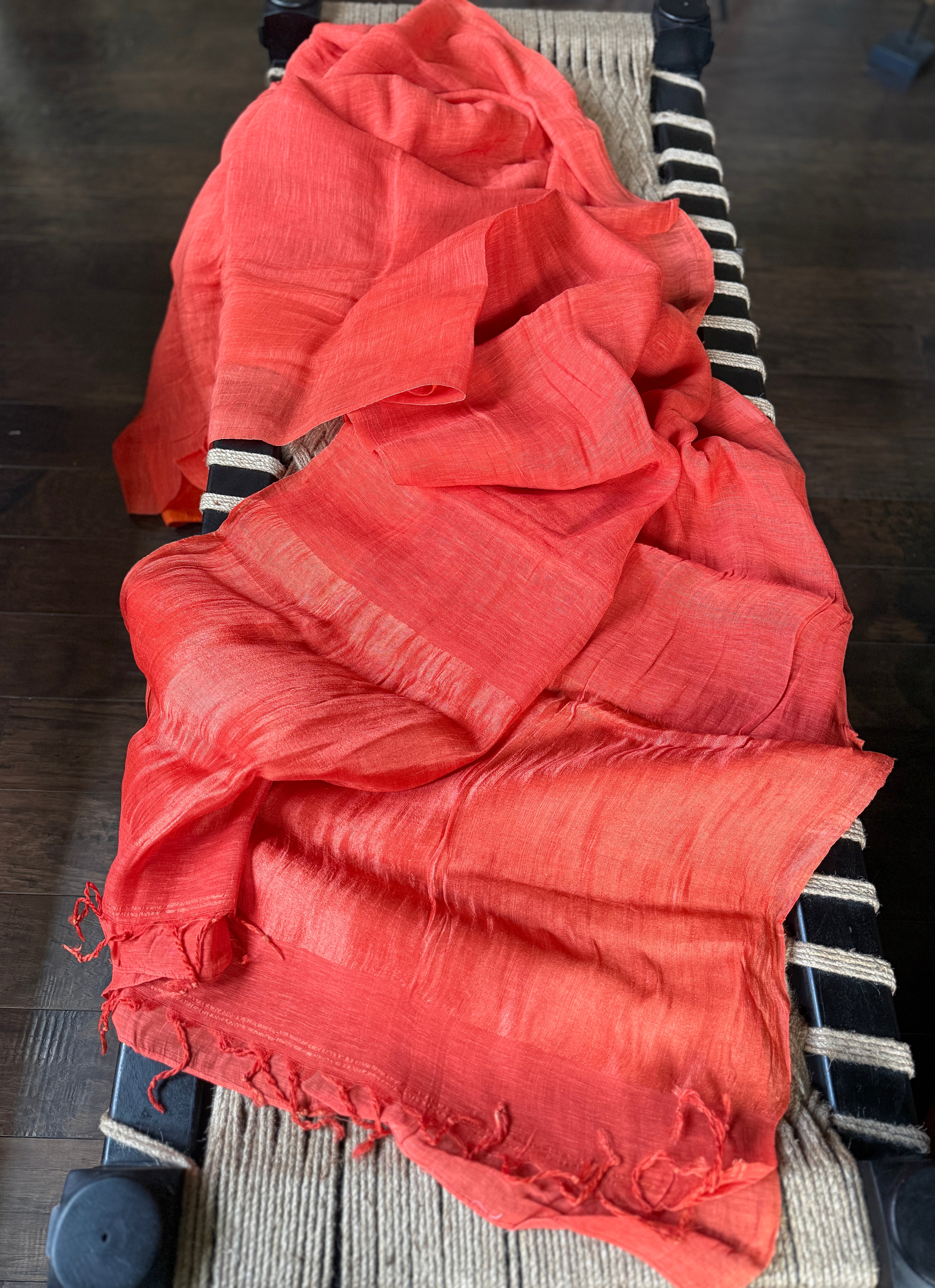 Linen Silk Woven - Orange