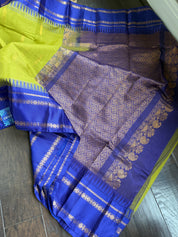 Cotton Gadwal - Henna Green Blue