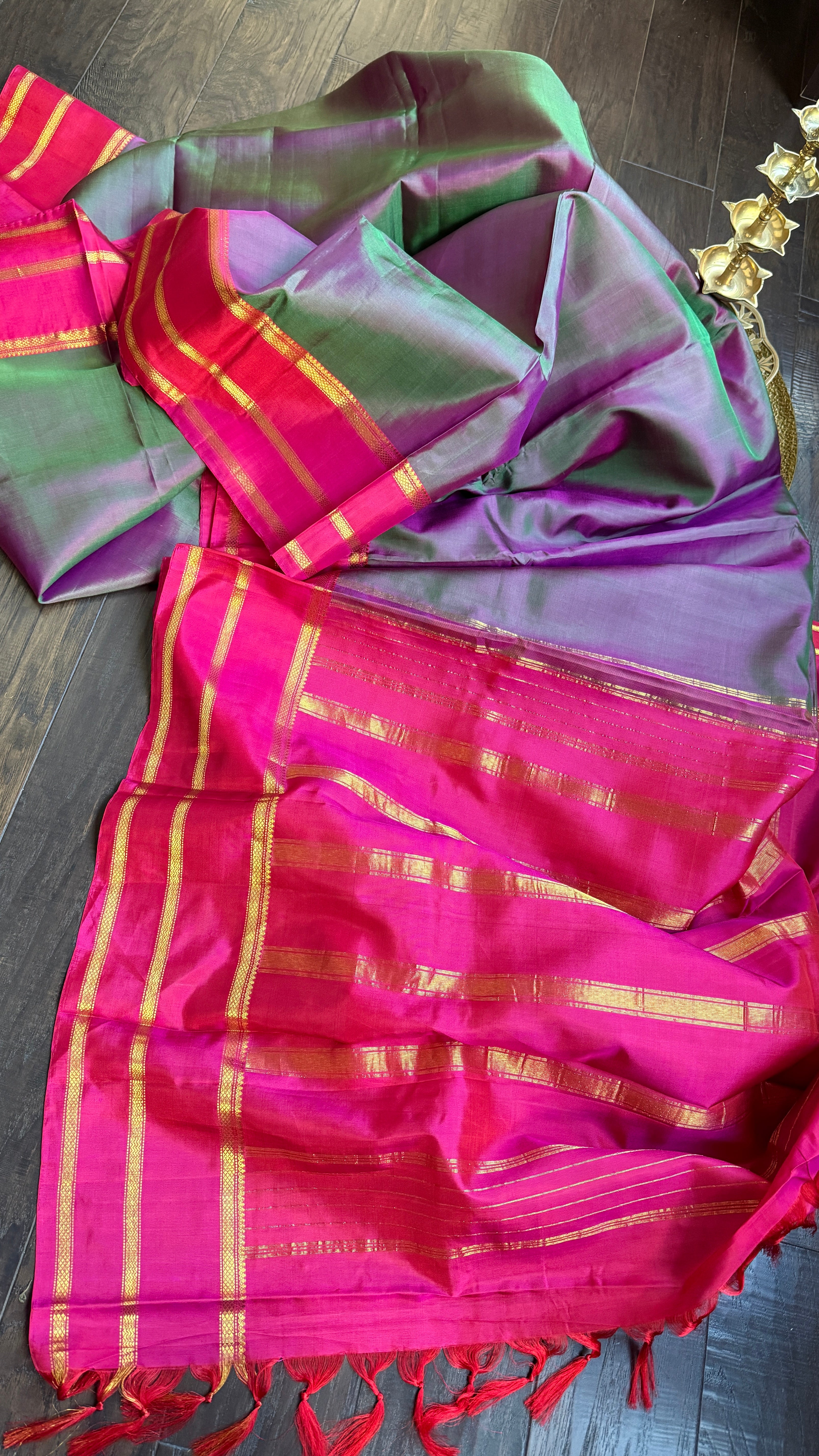 Pure Silk Kanjivaram - Purple Dual Tone