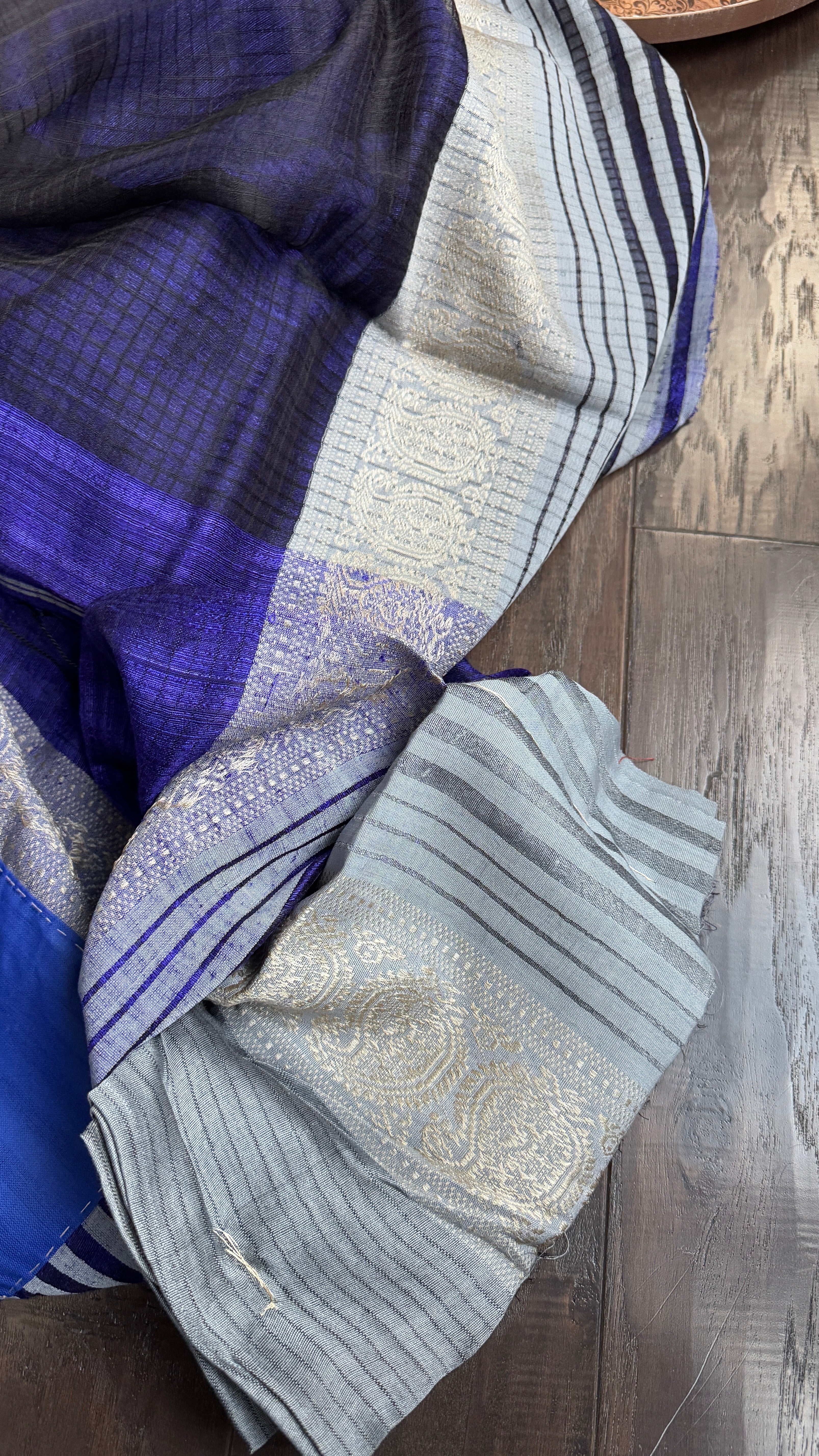 Pure Matka Silk Handwoven - Purple Grey