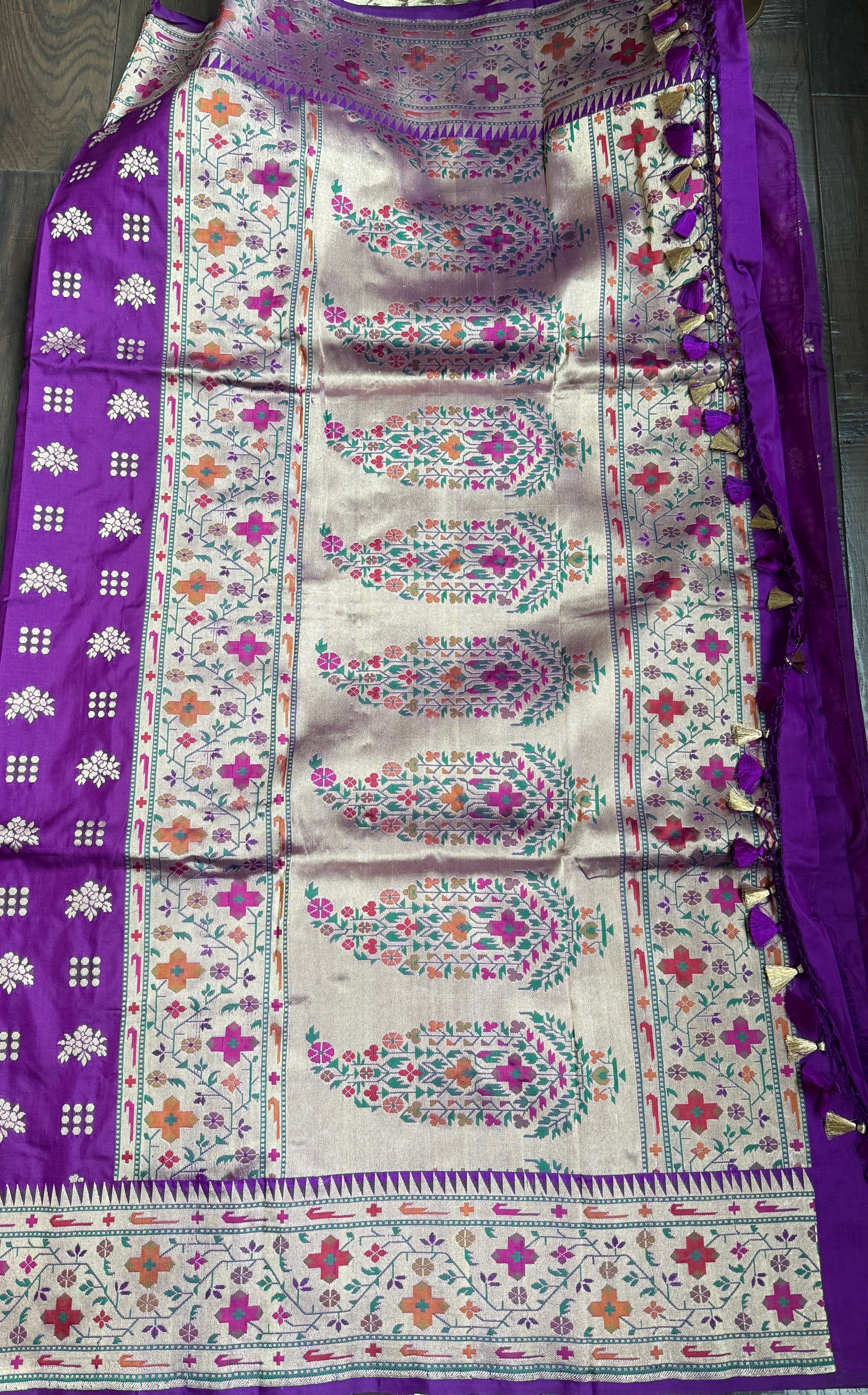 Pure Silk Paithani Banarasi- Purple