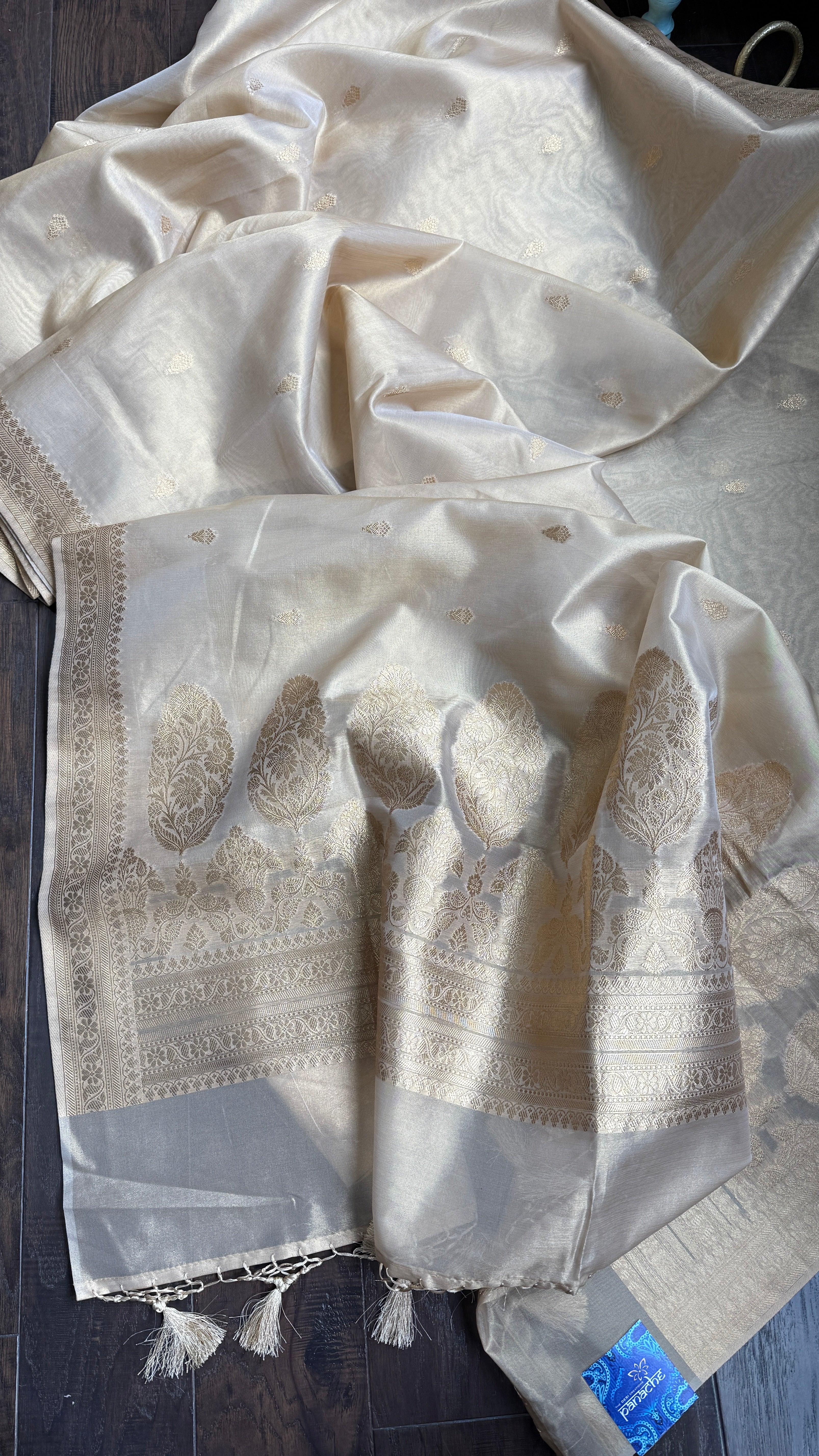 Tissue Silk Banarasi - Golden Tan Beige