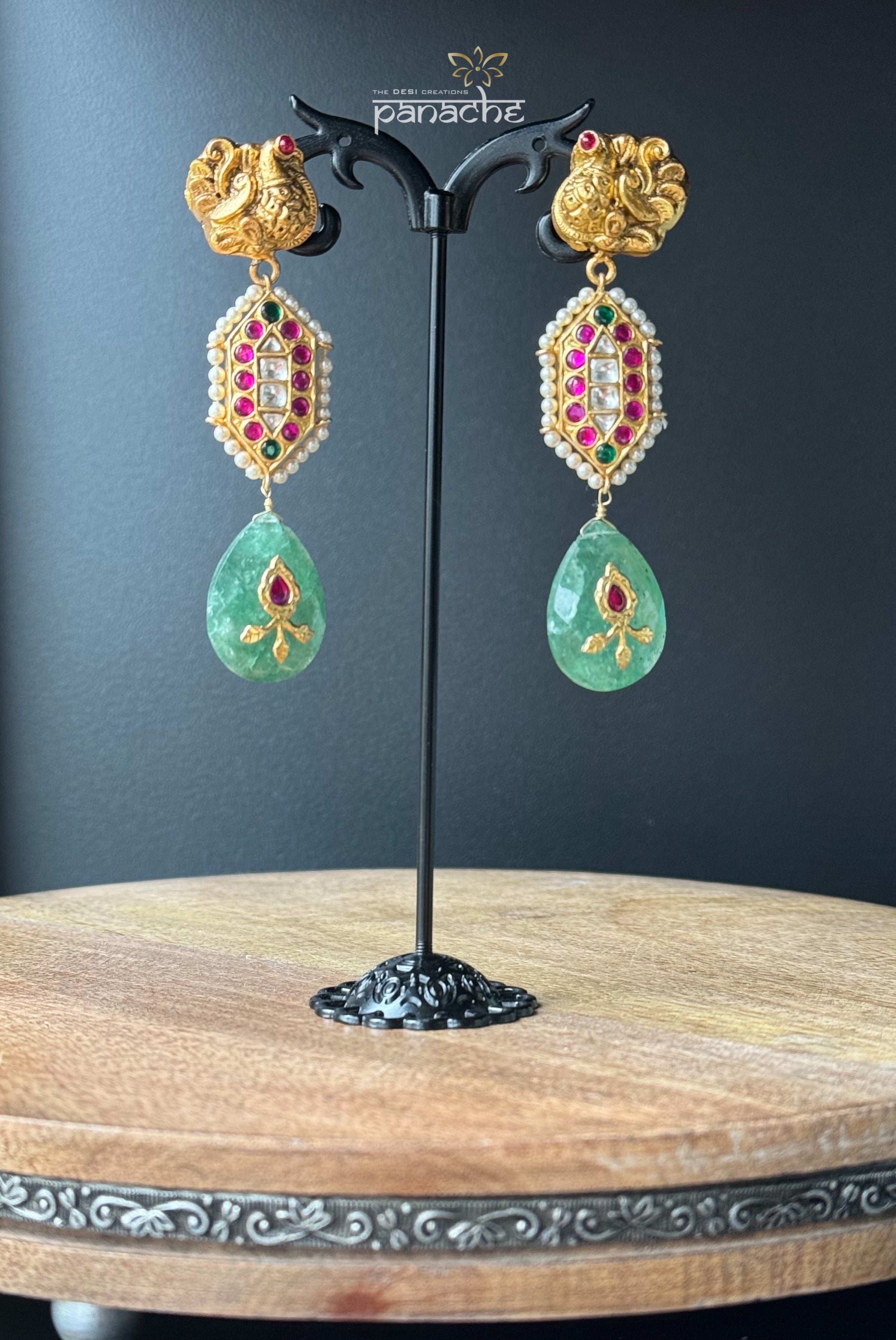 Earring 925 Silver- Statement Jadau Dangler