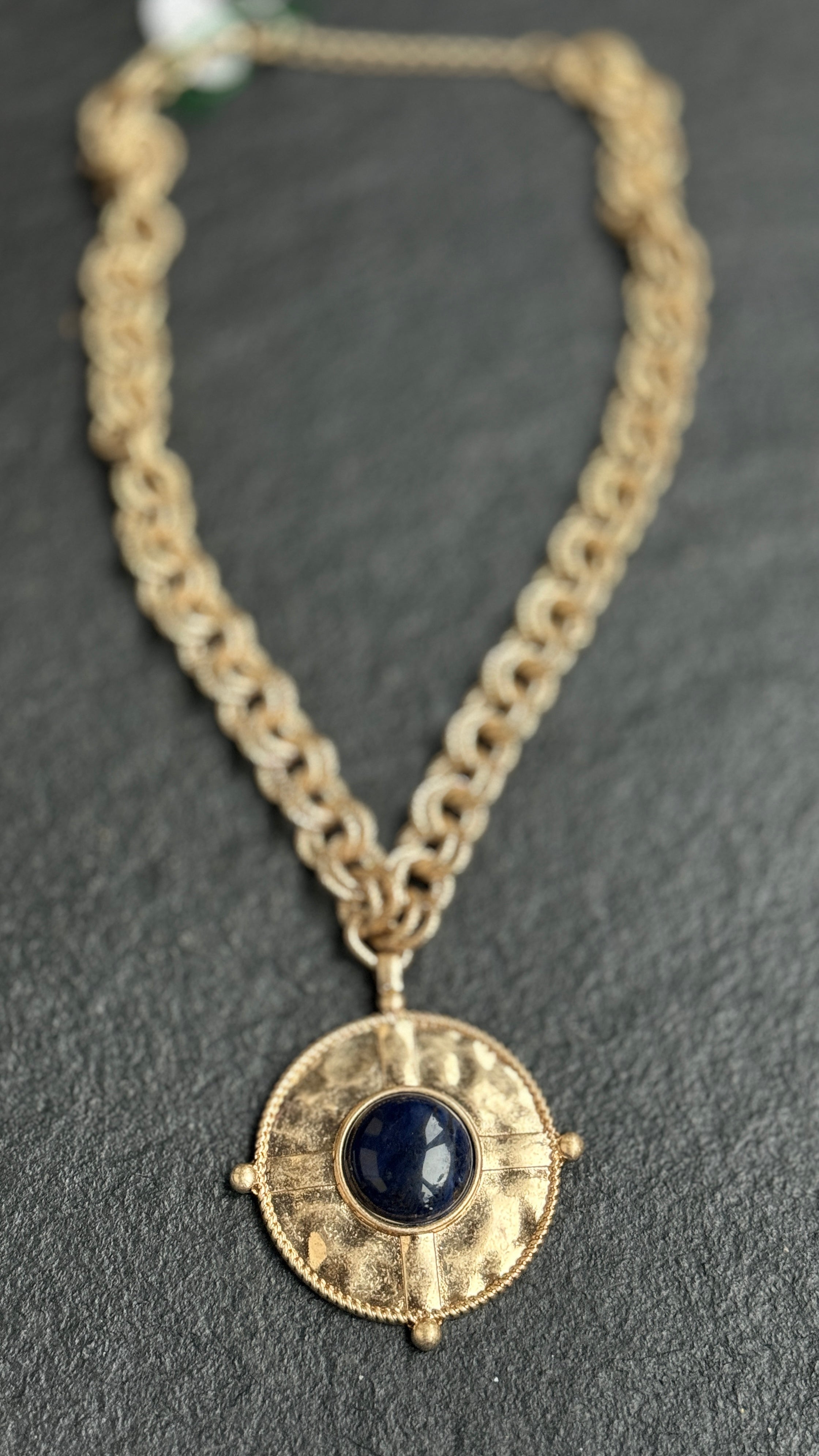 Jewelry Necklace - German Silver Gold Vintage