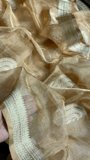 Pure Tissue Silk Banarasi - Golden Khadhua Woven