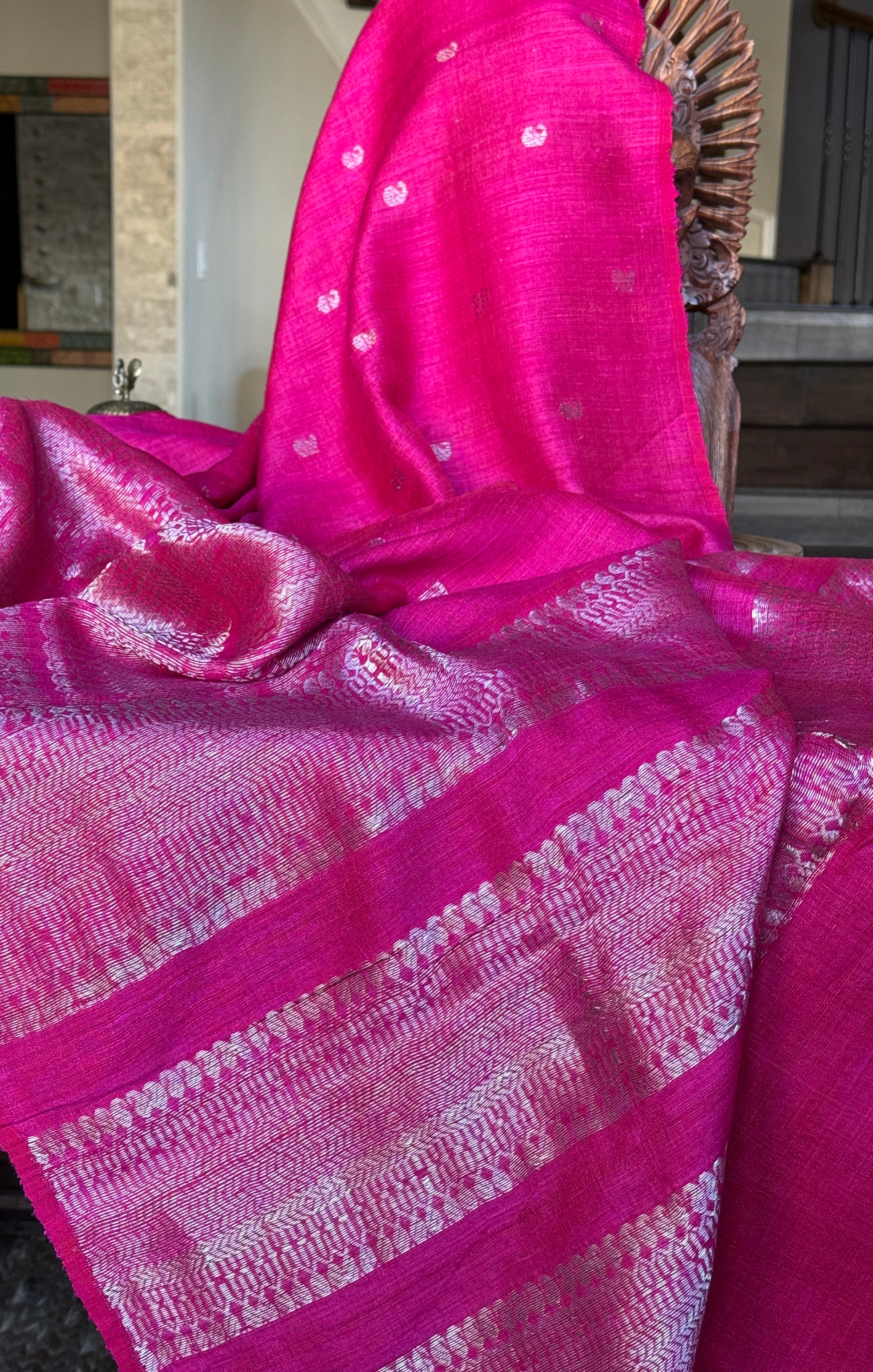 Pure Matka Silk - Magenta Pink Woven