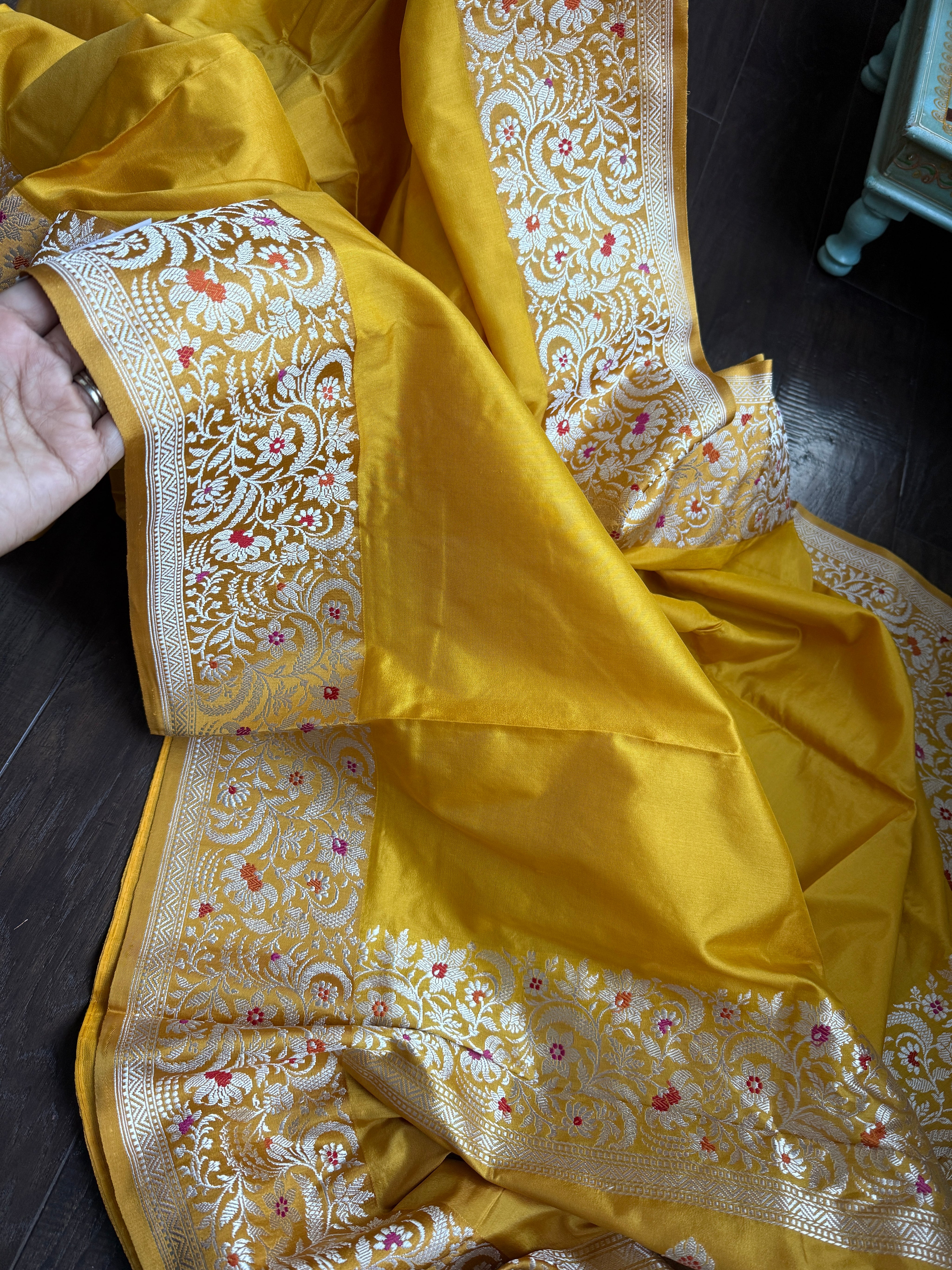 Pure Katan Silk Kadhua Banarasi - Yellow