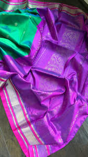 Pure Garad Silk- Sea Green Purple