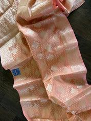 Cotton Silk Banarasi - Peach Antique Zari