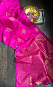 Soft Silk Kanjivaram - Pink Borderless