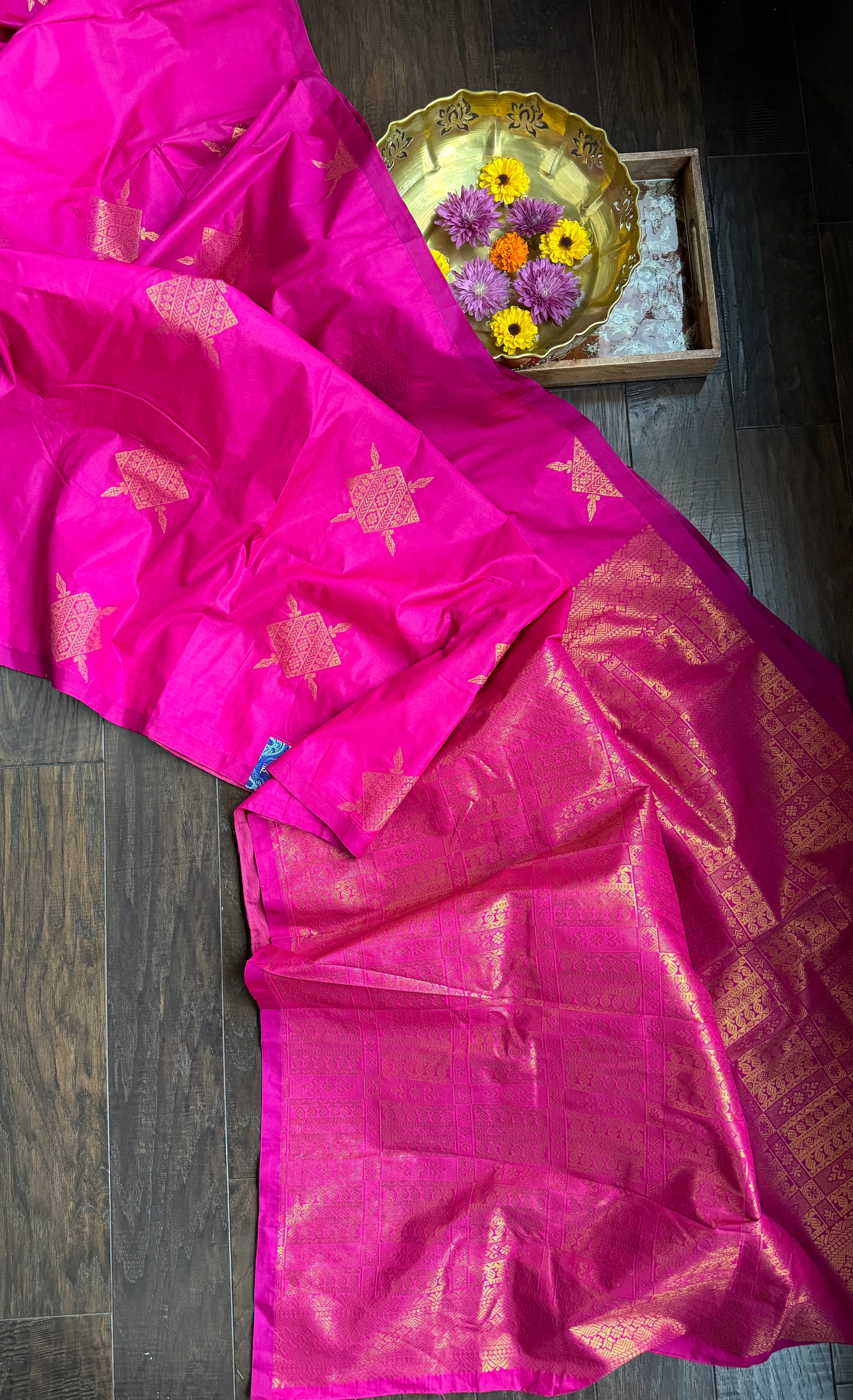 Soft Silk Kanjivaram - Pink Borderless