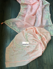 Designer Organza - Pink Embroidered