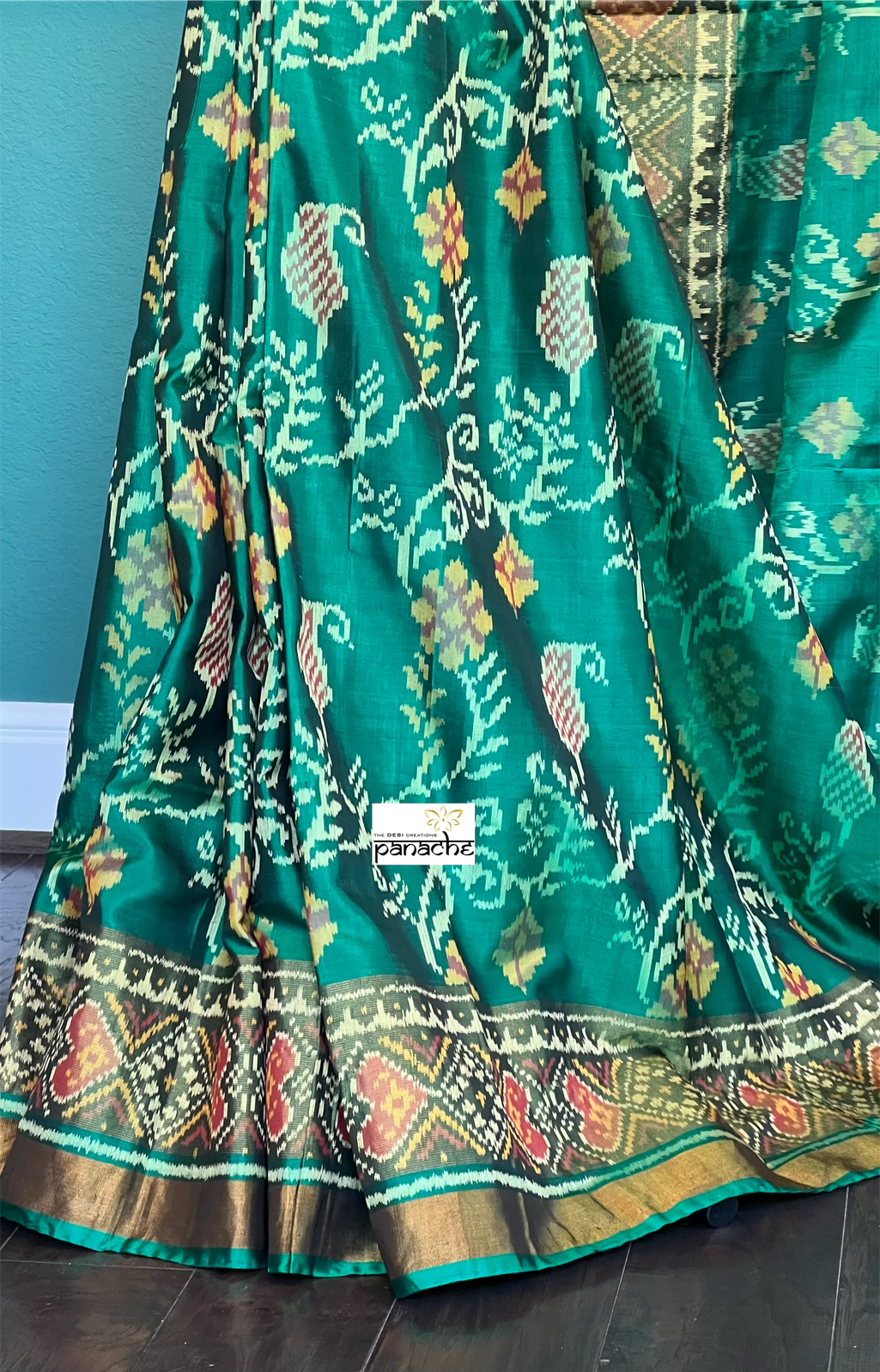 Patan Silk Patola - Green Antique Zari