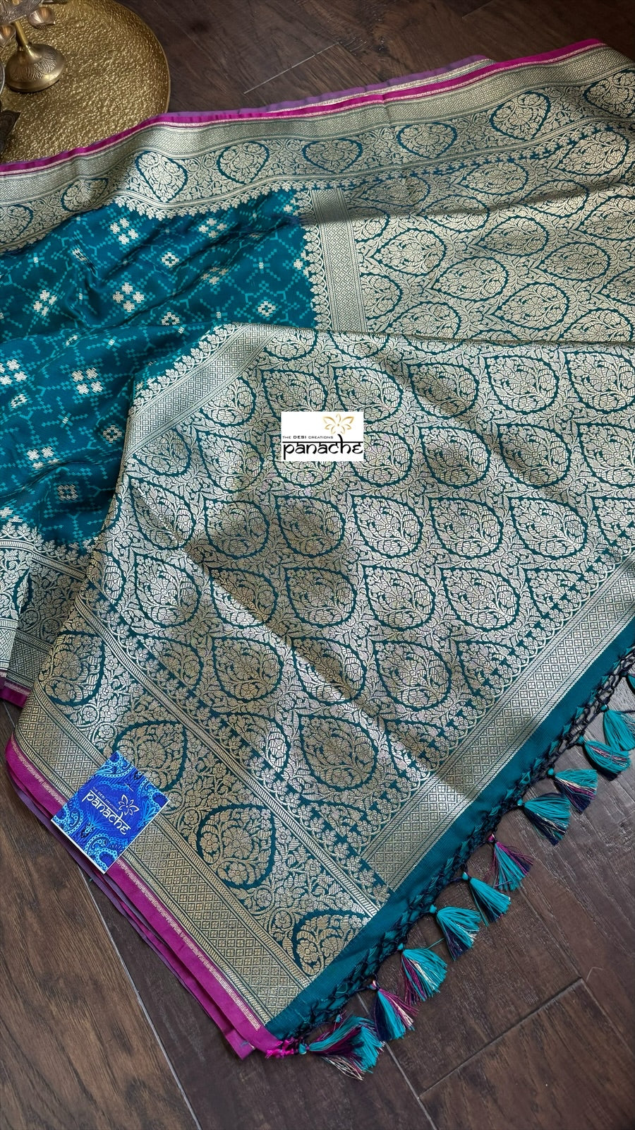 Soft Silk Banarasi - Teal Blue Patola