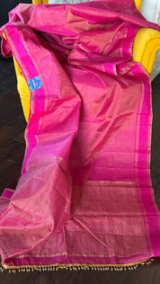 Chanderi Silk Cotton Tissue - Pink Magenta Woven