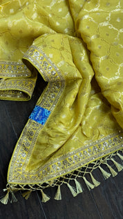 Designer Tissue Soft Silk - Yellow Woven