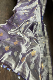 Tissue Organza Silk Banarasi - Purple