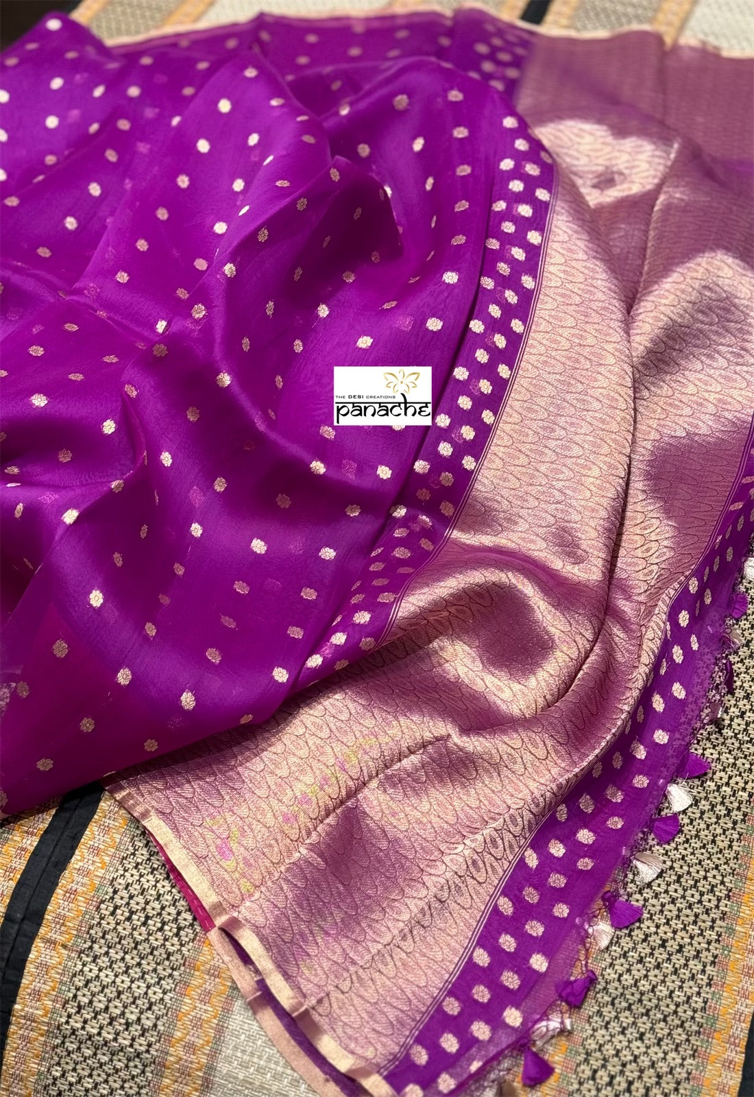 Pure Organza Silk Banarasi - Purple