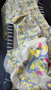 Cotton Jamdaani  - Beige Tan Multi Colored 3