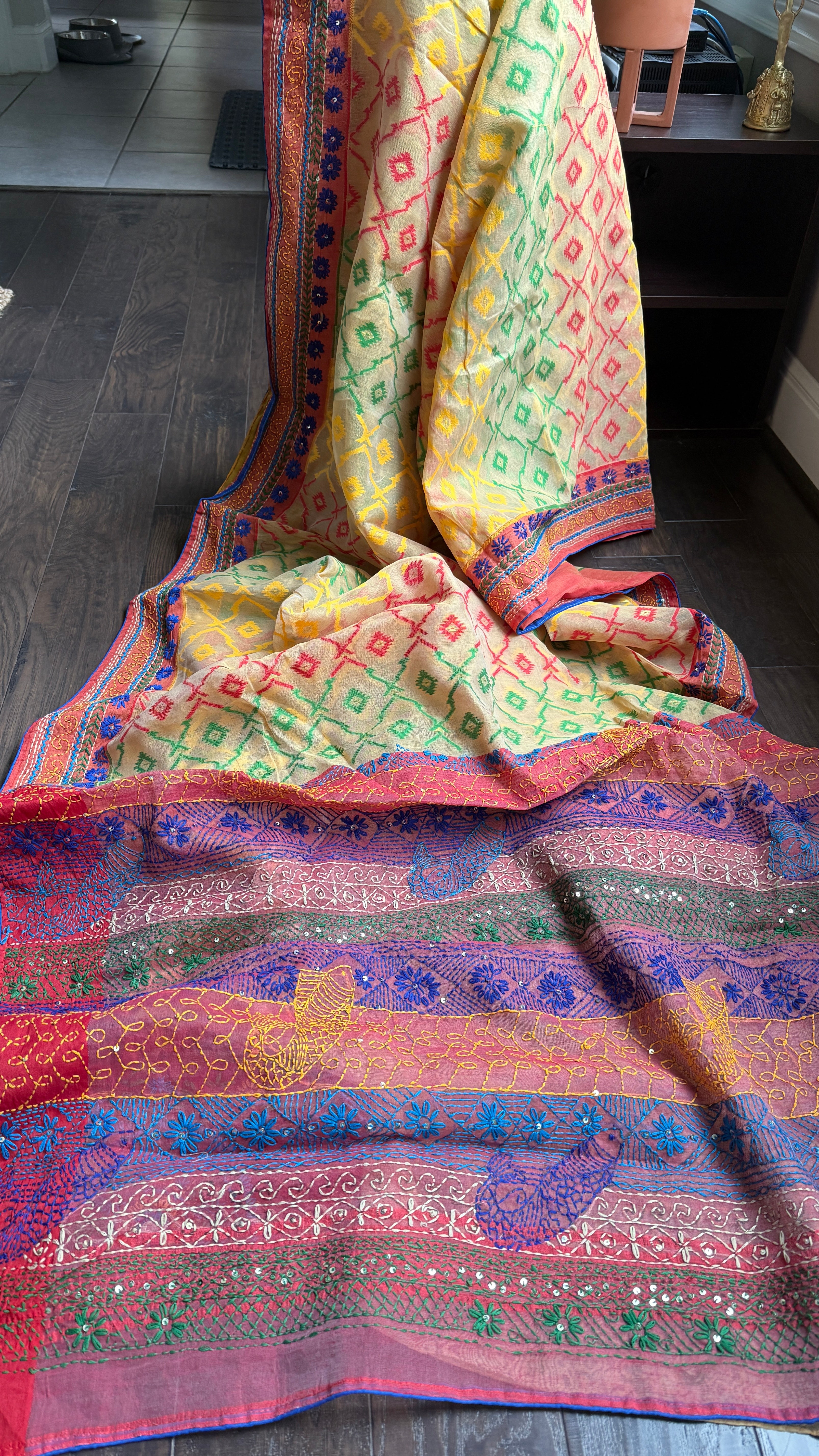 Designer Jamdaani Lambani Embroidered - Beige Cream Multi Color