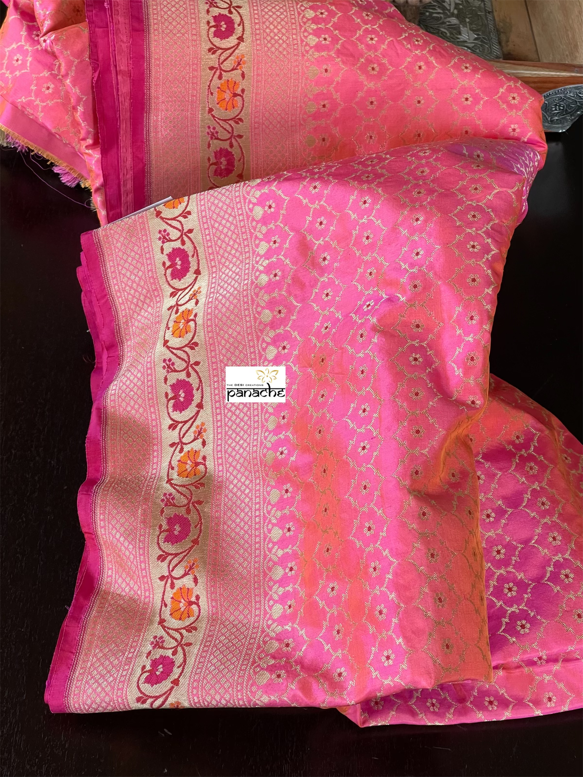 Pure Silk Banarasi - Shot Pink Tilfi