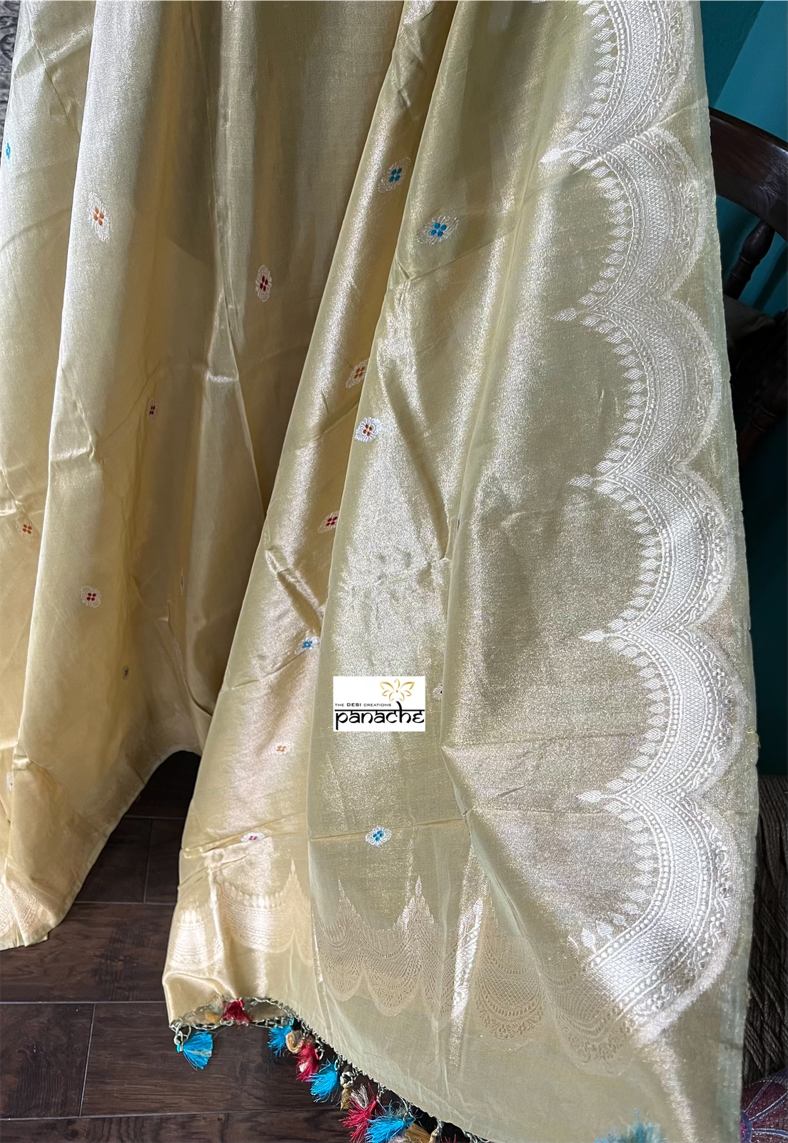 Pure Tissue Silk Banarasi - Greenish Yellow