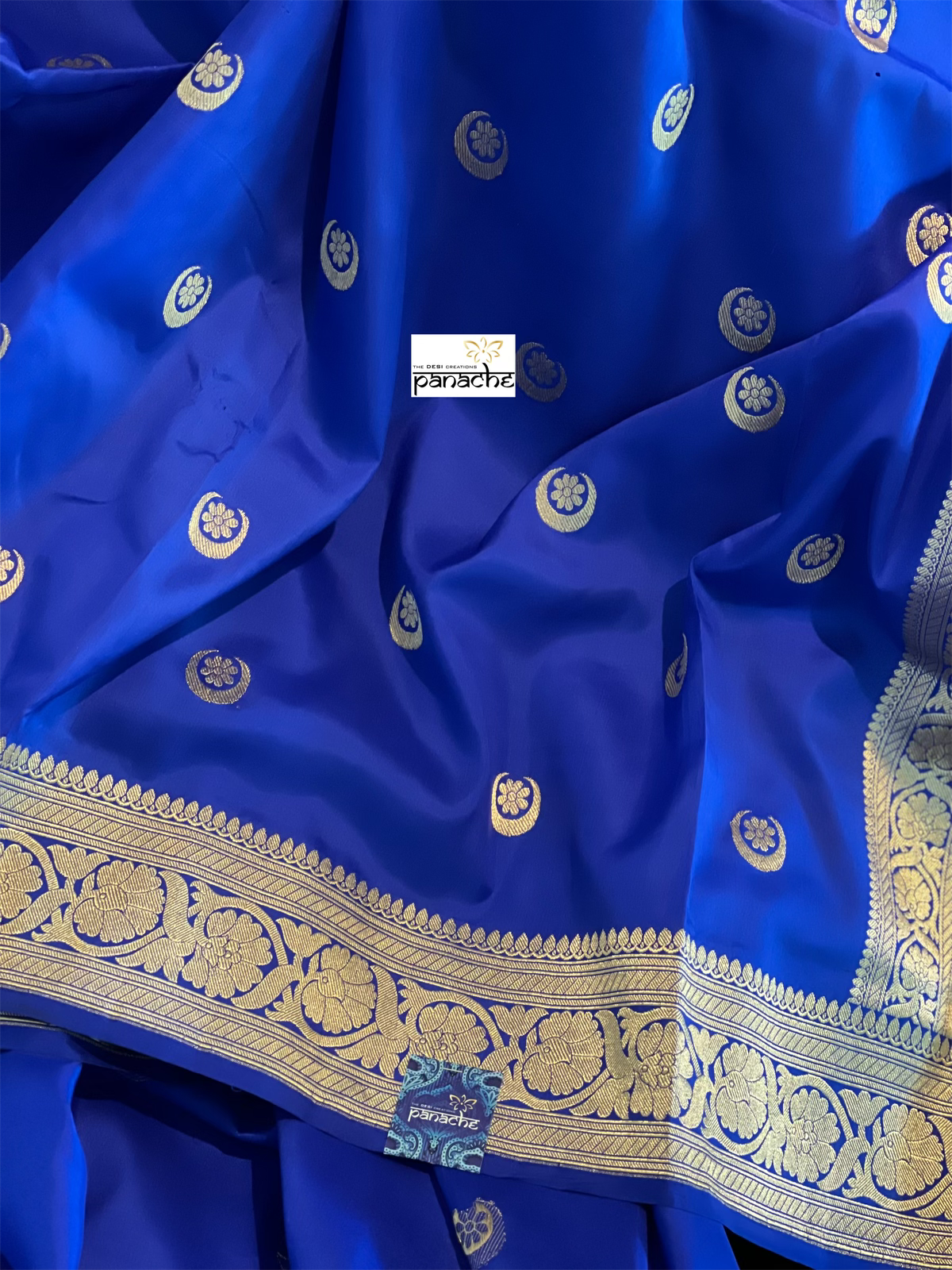 Katan Silk Banarasi - Royal Blue Kadwa