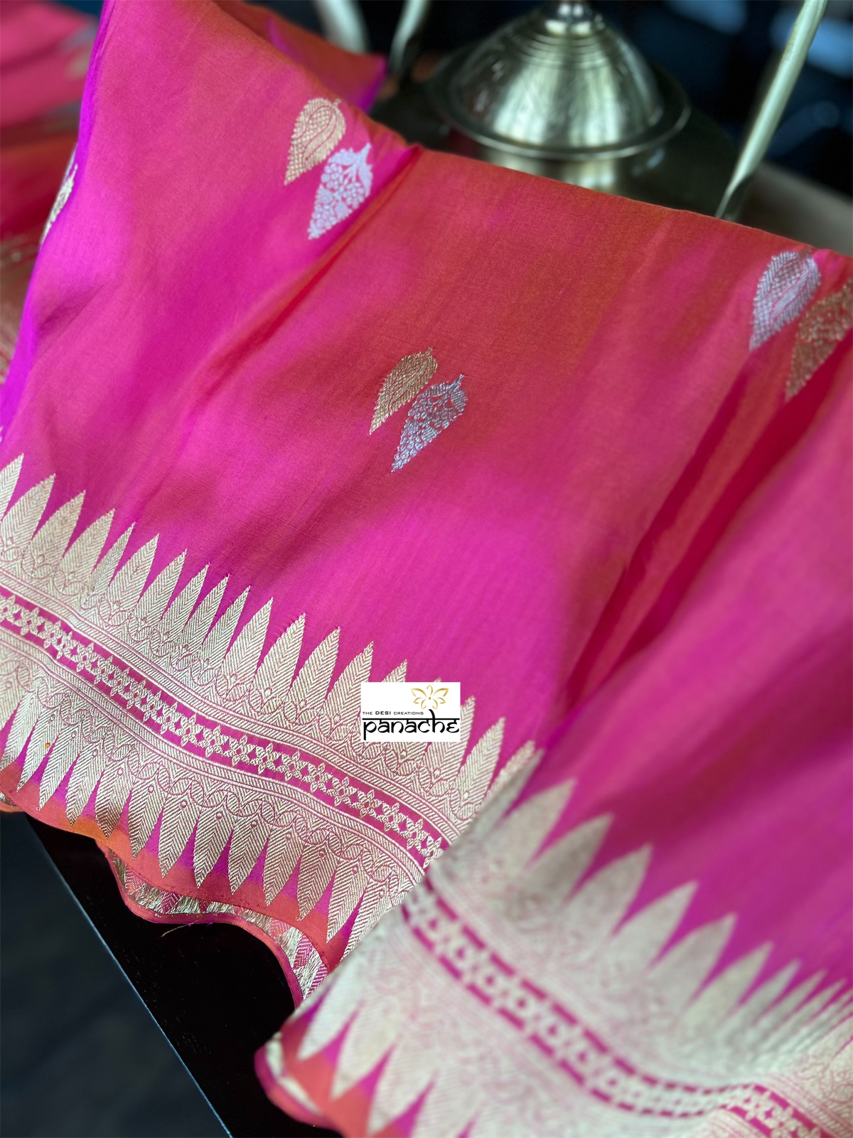 Pure Silk Kadwa Banarasi - Pink Dual Shaded