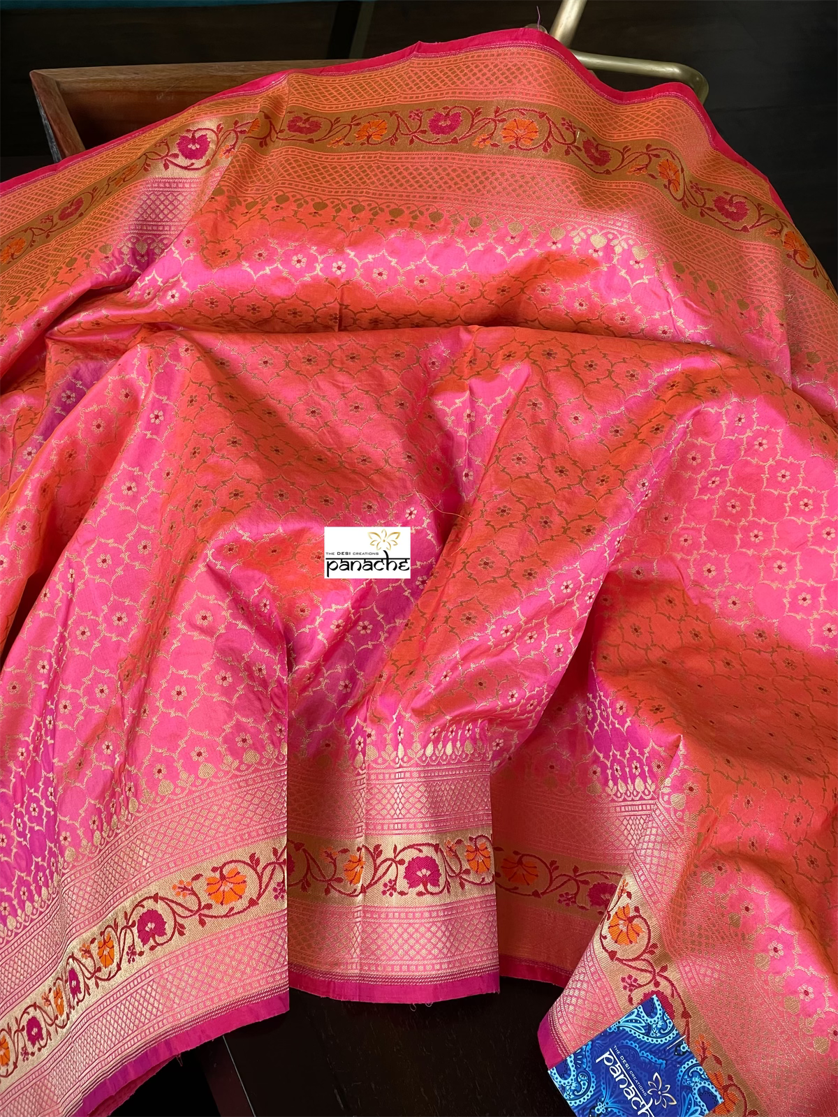 Pure Silk Banarasi - Shot Pink Tilfi