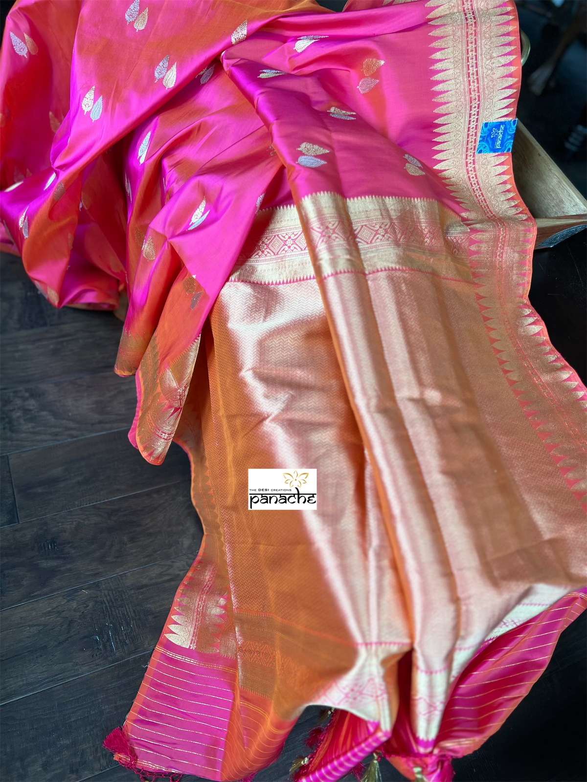 Pure Silk Kadwa Banarasi - Pink Dual Shaded