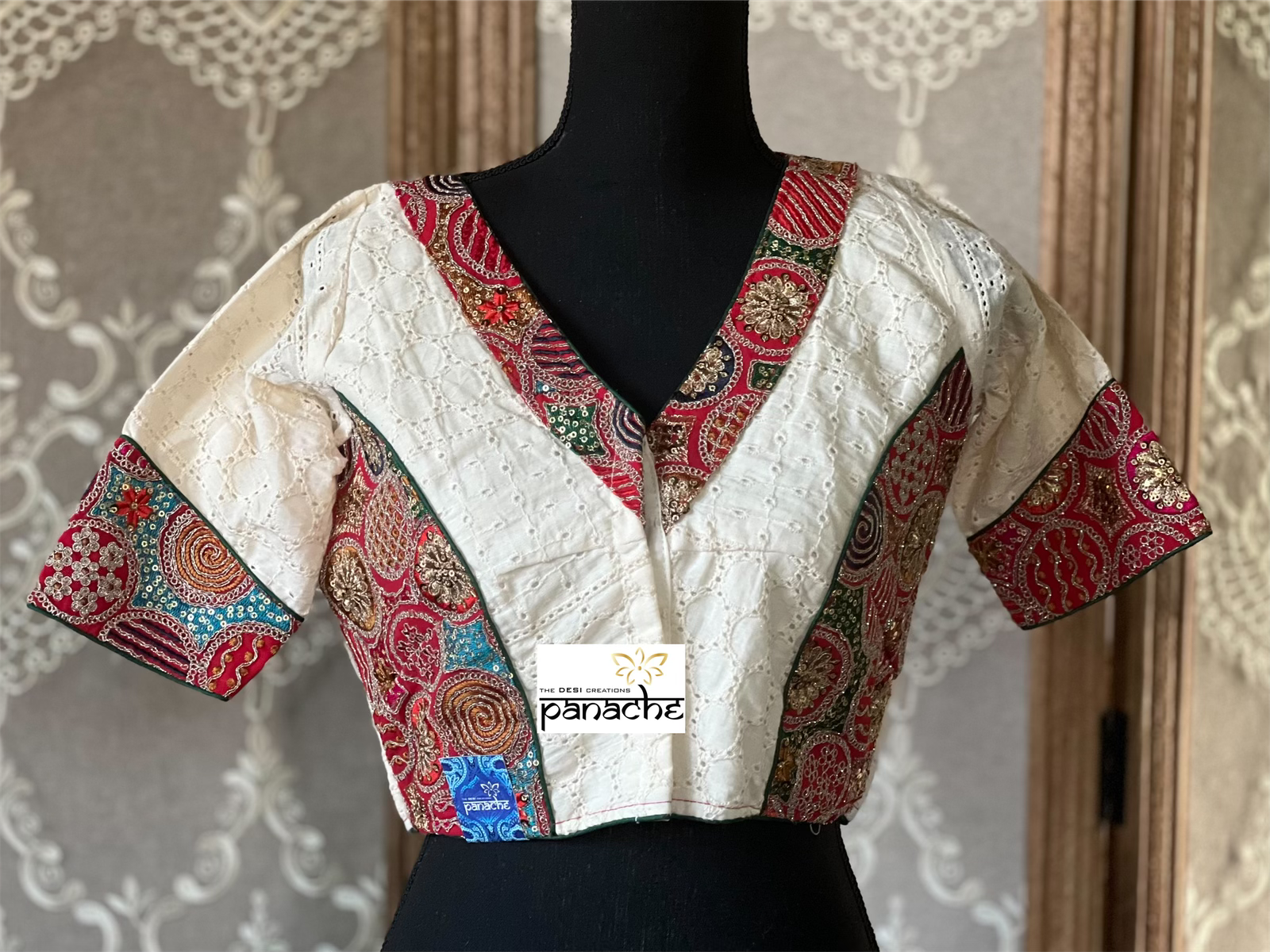 Designer Blouse - Beige Hakoba