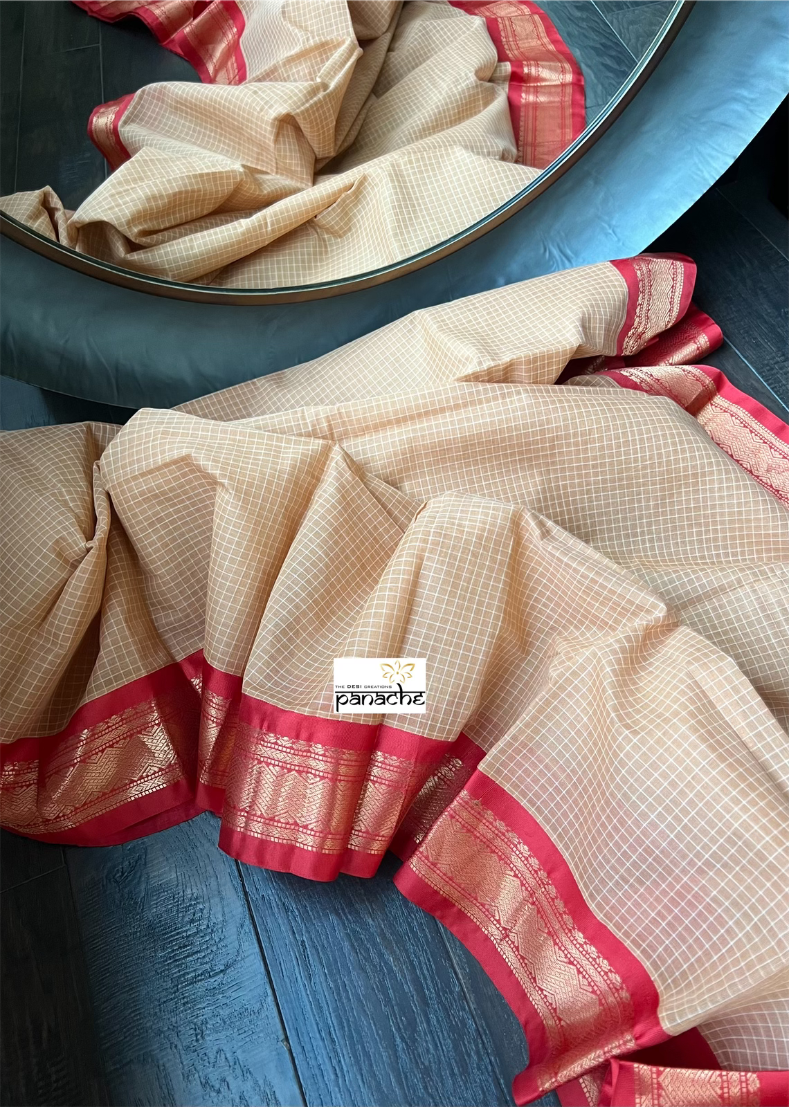 Cotton Gadwal - Light Peach Red